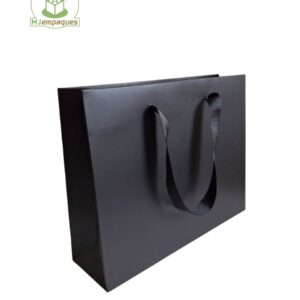 Bolsa de lujo 28x22x8 negra hor. asa negra