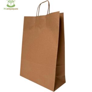 Bolsa kraft con manilla café 38X44X17