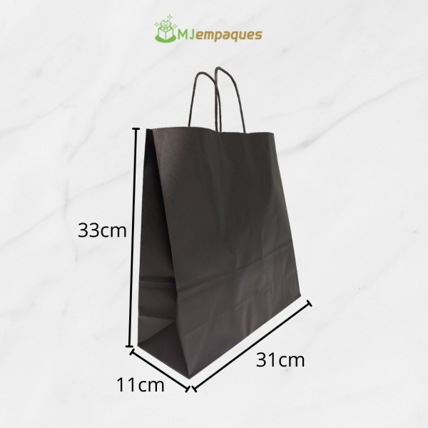 Bolsa kraft negra 31x33x11 - Imagen 2