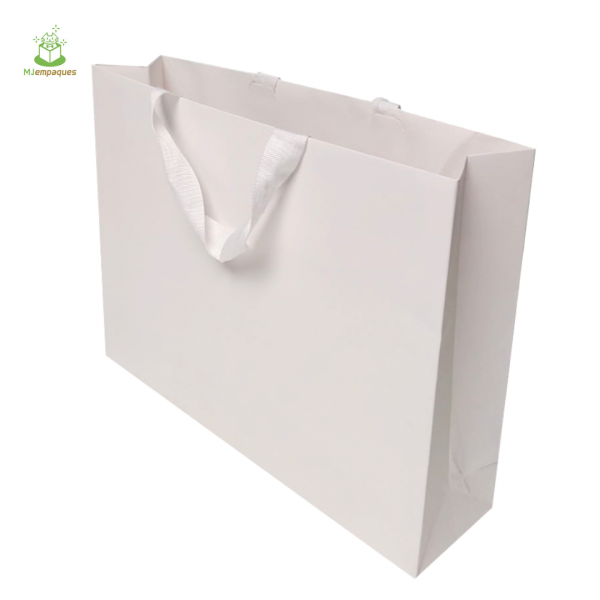 Bolsa lujo de 50x40x15 blanca horizontal