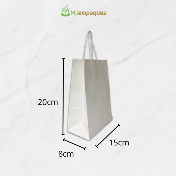 BOLSA KRAFT BLANCA 15x20x8 - Imagen 2