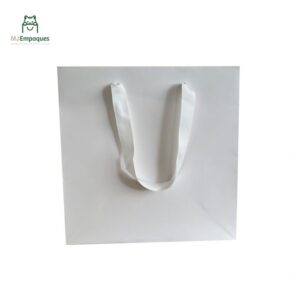 Bolsa de lujo blanca 25x25x10 asa blanca
